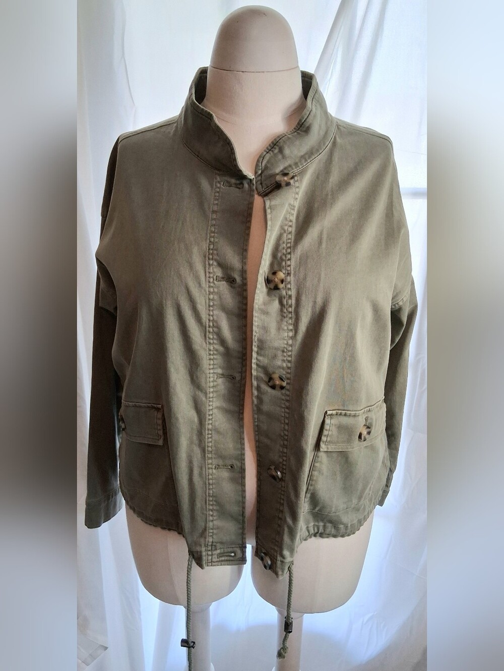 J. Jill Light Green Button Down Light Weight Jacket Sz XLP NWT